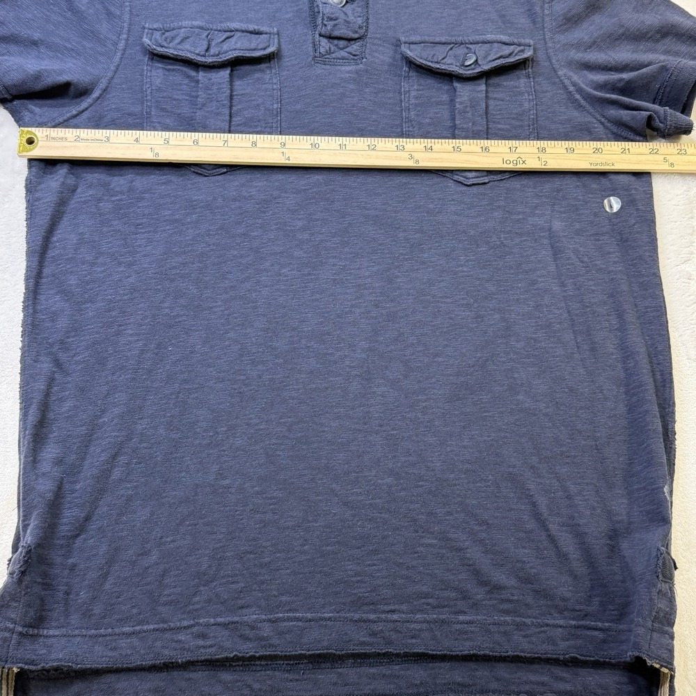 American Eagle Utility Polo Shirt Mens Large Blue‎ Double Pocket AEO - Picture 4 of 10